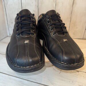 Clarks Mens Oxford Black Leather Lace Up Casual Shoes Size 11 M New Insoles